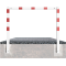 Stationary access barriers | for bolting on site | with top bar | hot-dip galvanized and white coatedwith red reflecting stripes | total width: 2500 mm